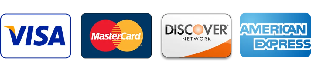 logos de tarjetasa que aceptamos, estos son: visa, mastercard, discover y american express